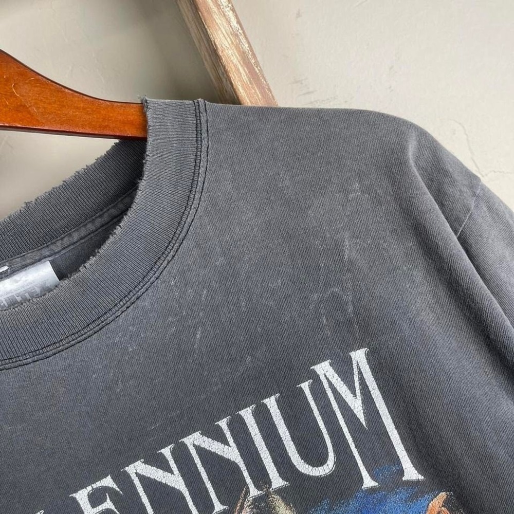 Vintage 2000 Sturgis Wolf Faded Biker Motorcycle Thrashed T Shirt Large - Picture 4 of 8